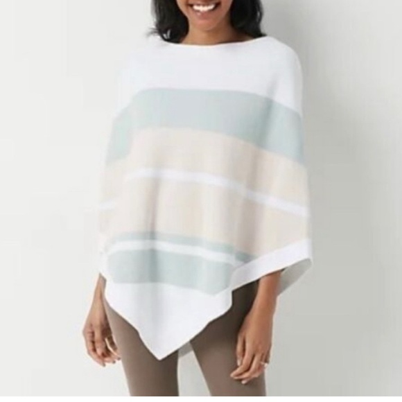 Barefoot Dreams Sweaters - Barefoot Dream Women's Striped Poncho Sweater